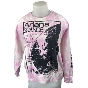 Ariana Grande Pink Coachella Tie Dye NASA Long Sleeve Sweatshirt Top Size XL